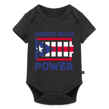 Puerto Rico Flagge | Puerto Ricaner Geschenkideen - Baby Premium Kurzarmbody - Schwarz - Vorne