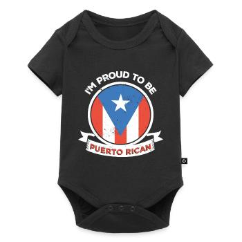 Puerto Rico Flagge | Puerto Ricaner Geschenkideen - Baby Premium Kurzarmbody - Schwarz - Vorne