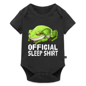 Offizielles Schlafshirt Frosch - Baby Premium Kurzarmbody - Schwarz - Vorne