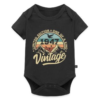 Original Jahrgang 1947 Geburtstagsgeschenk 1947 - Baby Premium Kurzarmbody - Schwarz - Vorne