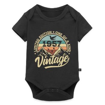 Original Jahrgang 1947 Geburtstagsgeschenk 1947 - Baby Premium Kurzarmbody - Schwarz - Vorne