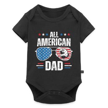 All American Dad 4th of July Father's Day Sunglass - Baby Premium short-sleeve bodysuit - black - Front