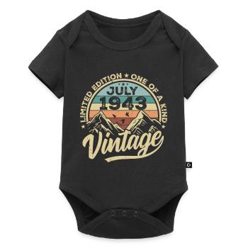 Born in July 1943 Born in July 1943 - Baby Premium short-sleeve bodysuit - black - Front