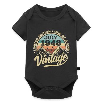 Geboren Im Juli 1948 Jahrgang Geburtstag Juli 1948 - Baby Premium Kurzarmbody - Schwarz - Vorne