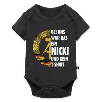 DDR Nicki, Osten, Ossi Spruch, Geschenk - Baby Premium Kurzarmbody - Schwarz - Vorne
