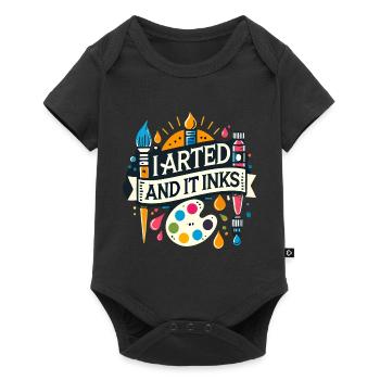 I Arted And It Inks - Baby Premium Kurzarmbody - Schwarz - Vorne