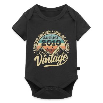 Geburtstag August 2010 Geburtstagsgeschenk August - Baby Premium Kurzarmbody - Schwarz - Vorne
