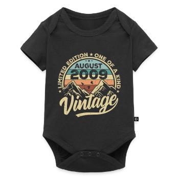 Geburtstag August 2009 Geburtstagsgeschenk August - Baby Premium Kurzarmbody - Schwarz - Vorne
