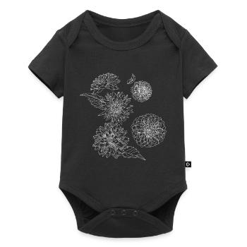 Autumn flower dahlias, white - Baby Premium short-sleeve bodysuit - black - Front