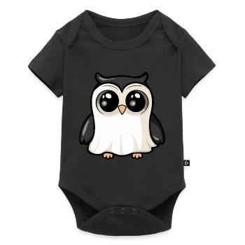 hibou Halloween bande dessinée fantôme - Body à manches courtes Premium Bébé - noir - Devant