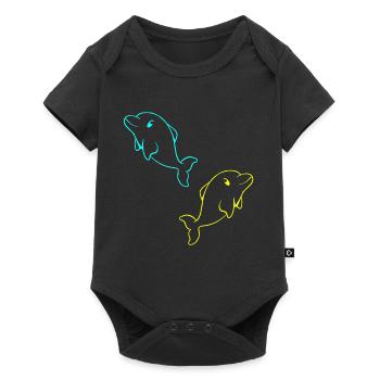 Pesce Delfia Pesci Bambino Bambini Bambino Bambino - Body Premium a maniche corte per neonati  - nero - Fronte