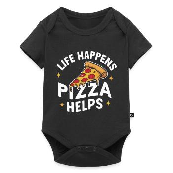 Pizza Italie Restauration rapide - Body à manches courtes Premium Bébé - noir - Devant