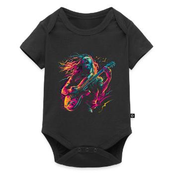 Guitarist Electric Guitar Rock Punk Metal Splash Neon - Baby Premium short-sleeve bodysuit - black - Front