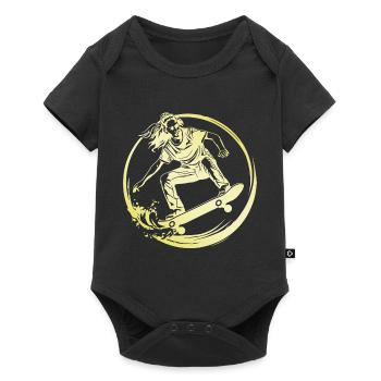 Skateboarding Woman Skateboard - Baby Premium short-sleeve bodysuit - black - Front