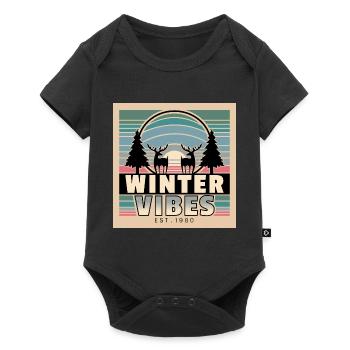 Winter Vibes: Retro Sunset & Nature - Baby Premium short-sleeve bodysuit - black - Front