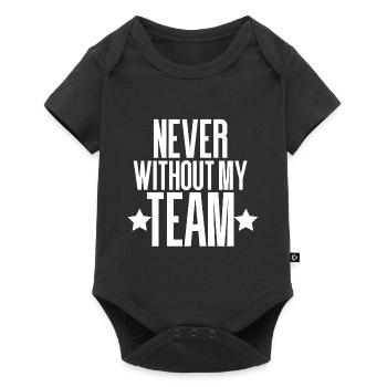 NEVER WITHOUT MY TEAM - Baby Premium short-sleeve bodysuit - black - Front