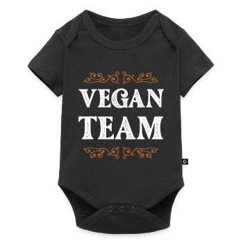 Équipe végétalienne - Body à manches courtes Premium Bébé - noir - Devant