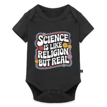 Athéisme, athée, anti-religion, agnostique - Body à manches courtes Premium Bébé - noir - Devant