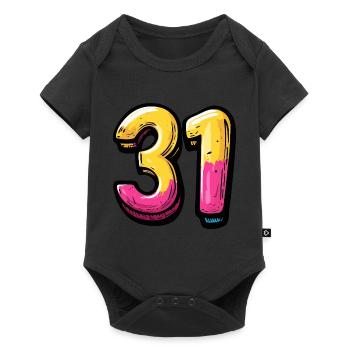 31 Nombre Coloré - Body à manches courtes Premium Bébé - noir - Devant