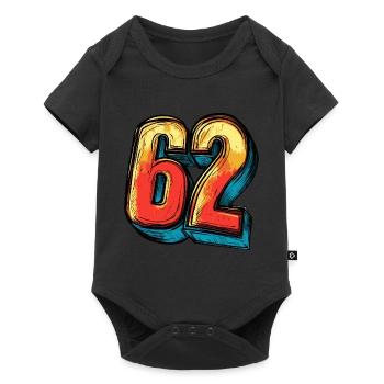 62 Nombre Coloré - Body à manches courtes Premium Bébé - noir - Devant