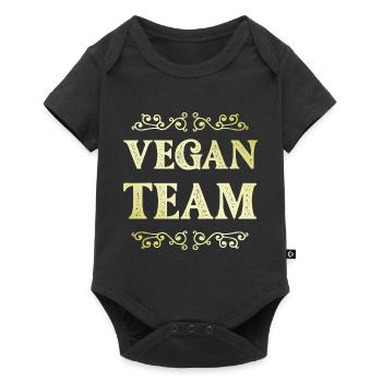 Équipe végétalienne - Body à manches courtes Premium Bébé - noir - Devant