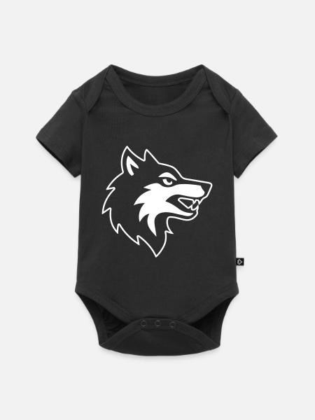 Wolfskopf-Logo-Symbol - Baby Premium Kurzarmbody - Schwarz