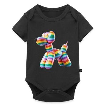 Balloon Dog Pride Rainbow Flag - Baby Premium short-sleeve bodysuit - black - Front