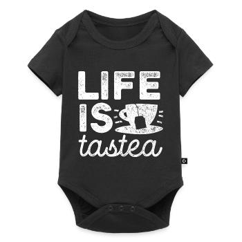 Life is tastea - Thé - Cadeau Buveur de Thé - Body à manches courtes Premium Bébé - noir - Devant