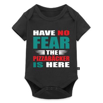 Have no Fear the Pizzabäcker is here Outfit - Baby Premium Kurzarmbody - Schwarz - Vorne