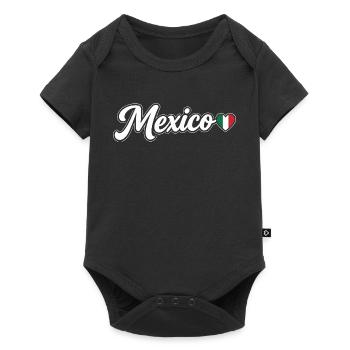 Mexico Script with Flag Heart Fan Patriotic - Baby Premium short-sleeve bodysuit - black - Front