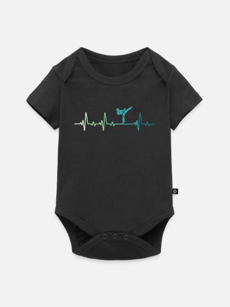 Karate Kara-Te Herzschlag Karate - Baby Premium Kurzarmbody - Schwarz