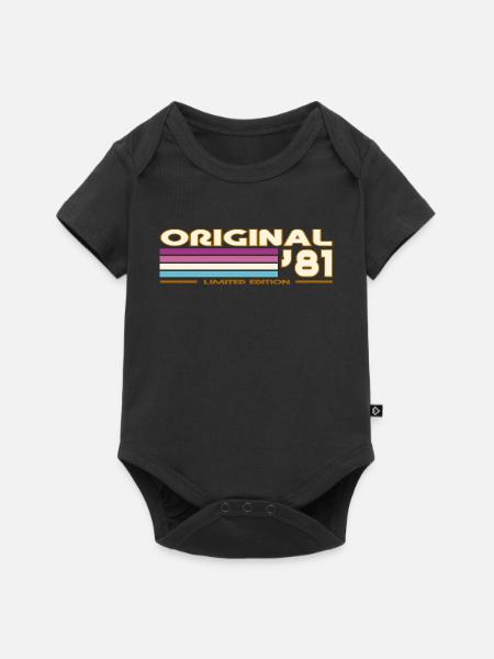 1981 - Baby Premium Kurzarmbody - Schwarz