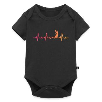 Basketball sunset heartbeat player - Baby Premium short-sleeve bodysuit - black - Front