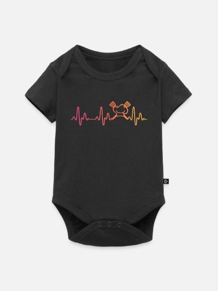 Küchenchef Chefkoch Kochmütze - Baby Premium Kurzarmbody - Schwarz