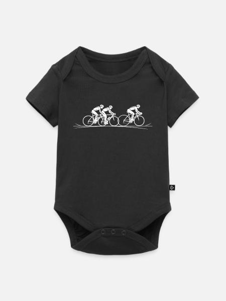 Radfahrer Skizze - Baby Premium Kurzarmbody - Schwarz