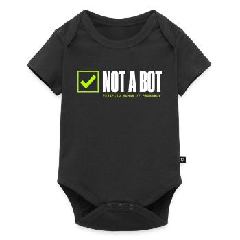 Kein Bot - Baby Premium Kurzarmbody - Schwarz - Vorne