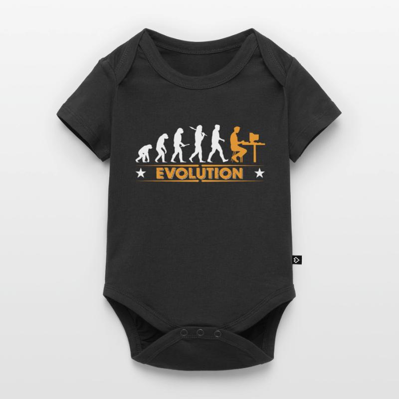 Computer Nerd Evolution - orange/weiss Body à manches courtes Premium Bébé