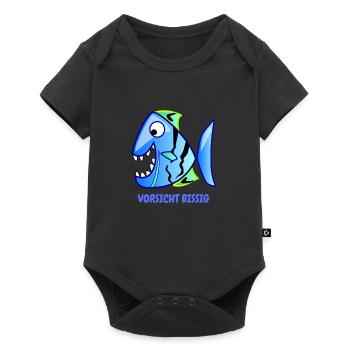 VORSICHT BISSIG - Baby Premium Kurzarmbody - Schwarz - Vorne