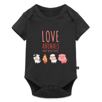 L'amour tous les animaux non seulement Animaux | végétalien - Body à manches courtes Premium Bébé - noir - Devant