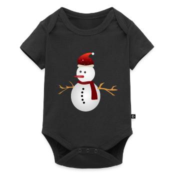 bonhomme de neige de Noël bonhomme de neige noël - Body à manches courtes Premium Bébé - noir - Devant
