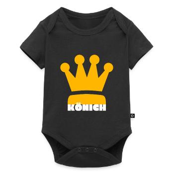 Könich - König Sieger Bester Mann Gewinner Held - Baby Premium Kurzarmbody - Schwarz - Vorne