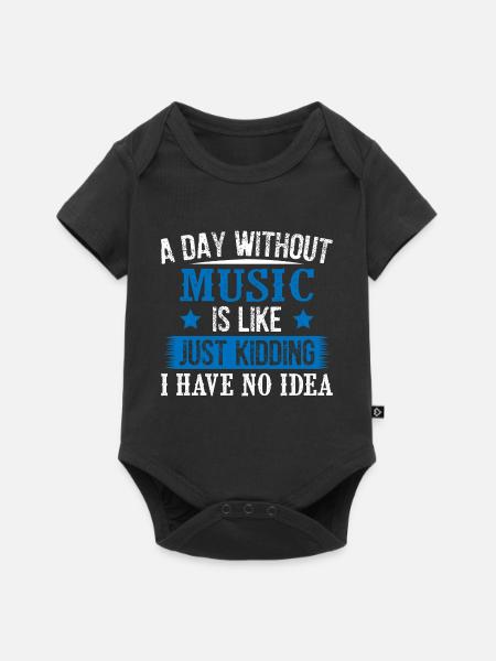 A Day Without Music - Baby Premium Kurzarmbody - Schwarz