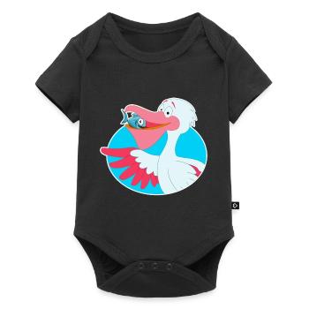 Cadeau de bande dessinée poisson oiseau pélican - Body à manches courtes Premium Bébé - noir - Devant