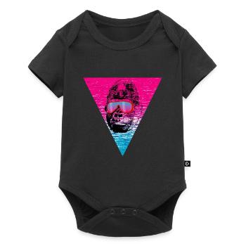 Affe Gorilla Sonnenbrille Pop Art Cartoon Geschenk - Baby Premium Kurzarmbody - Schwarz - Vorne