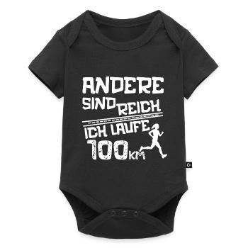 Ultramarathon 100 Kilometer Ultralaufen Geschenk - Baby Premium Kurzarmbody - Schwarz - Vorne