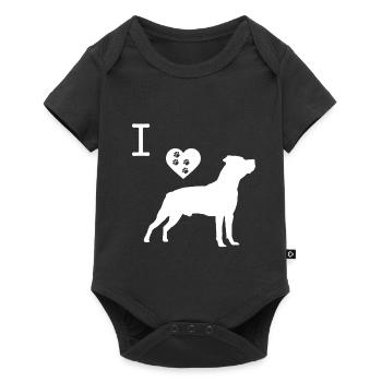 Chien American Staffordshire Terrier Chien de compagnie - Body à manches courtes Premium Bébé - noir - Devant