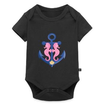 Seahorse anchor - Baby Premium short-sleeve bodysuit - black - Front