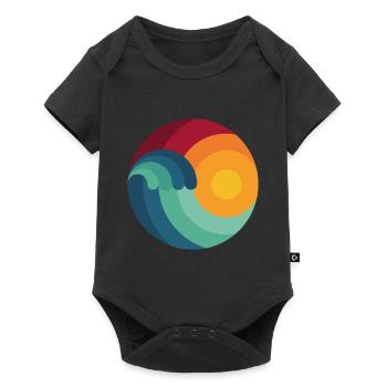 Surfer Ozean Wellenreiten Geschenk Welle shaka - Baby Premium Kurzarmbody - Schwarz - Vorne
