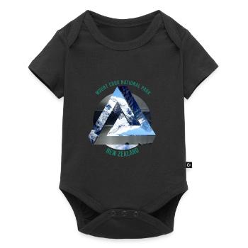 Mount Cook Neuseeland Wanderlust Geschenkidee - Baby Premium Kurzarmbody - Schwarz - Vorne