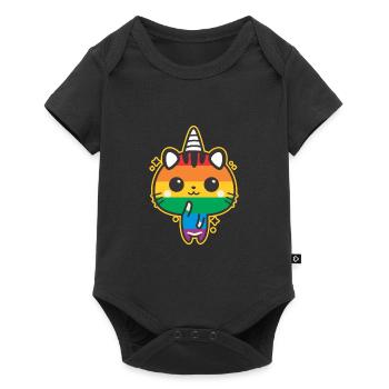 Chat de licorne de chat cadeau de caticor - Body à manches courtes Premium Bébé - noir - Devant